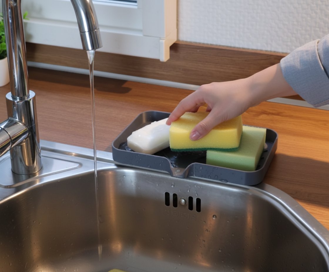 Bandeja escurridora para jabón y esponjas 
