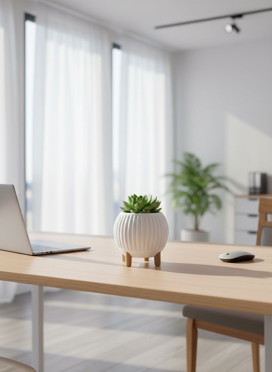 Macetero acanalado con patas