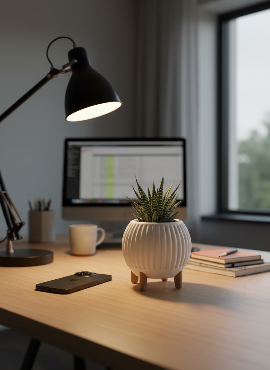 Macetero acanalado con patas