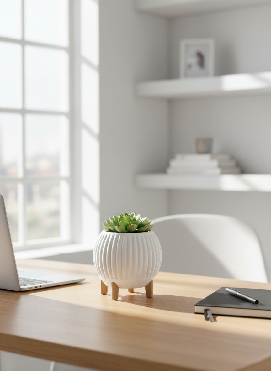 Macetero acanalado con patas