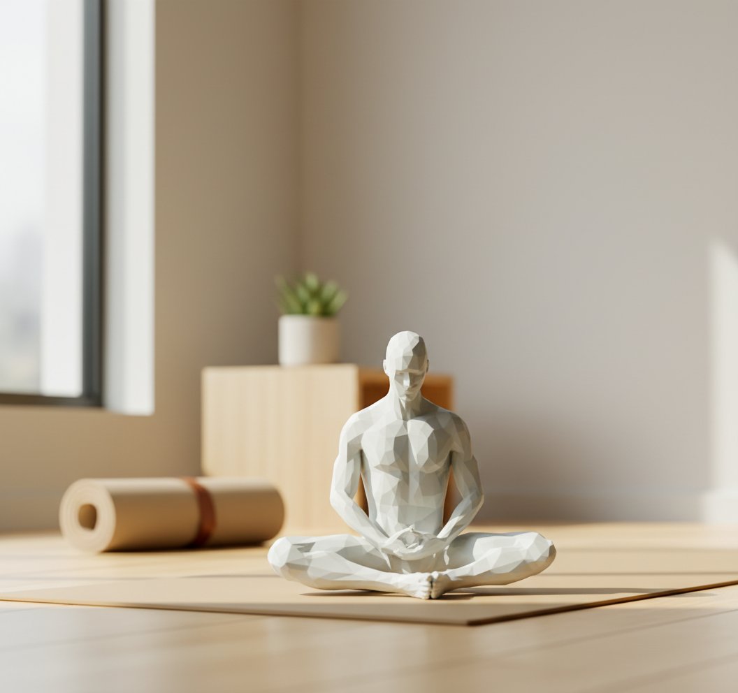 Estatua hombre meditando