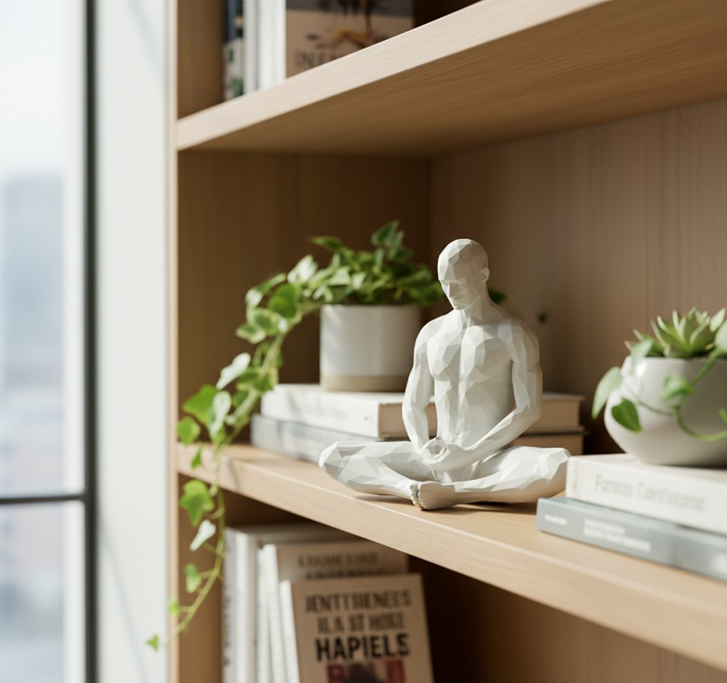 Estatua hombre meditando
