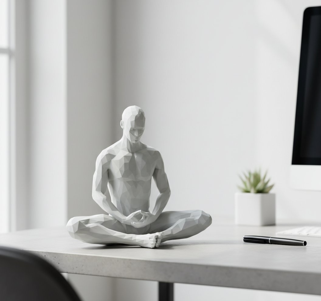 Estatua hombre meditando