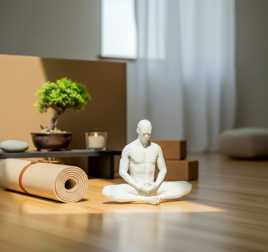 Estatua hombre meditando