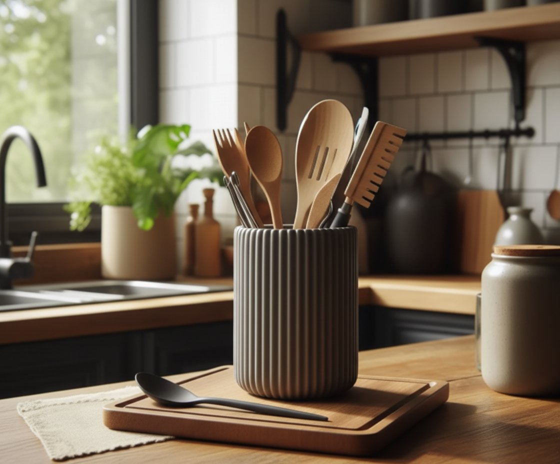 Porta utensiullos de cocina acanalado