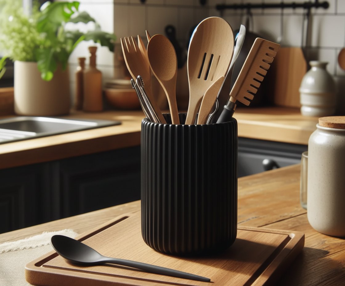 Porta utensiullos de cocina acanalado