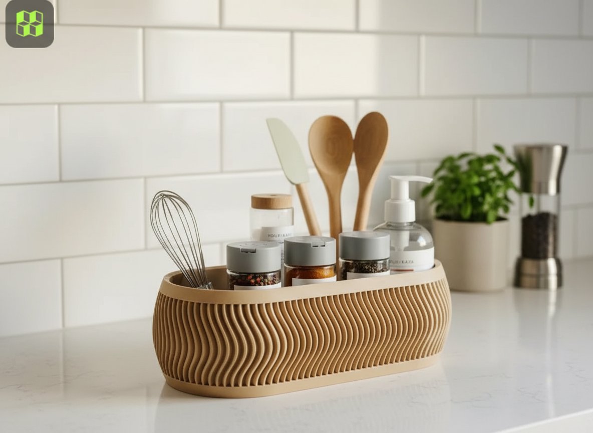 Maceta Moderna Larga y Organizador Multiusos