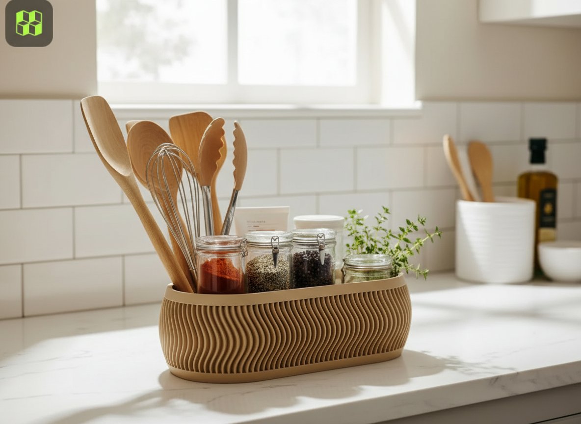 Maceta Moderna Larga y Organizador Multiusos