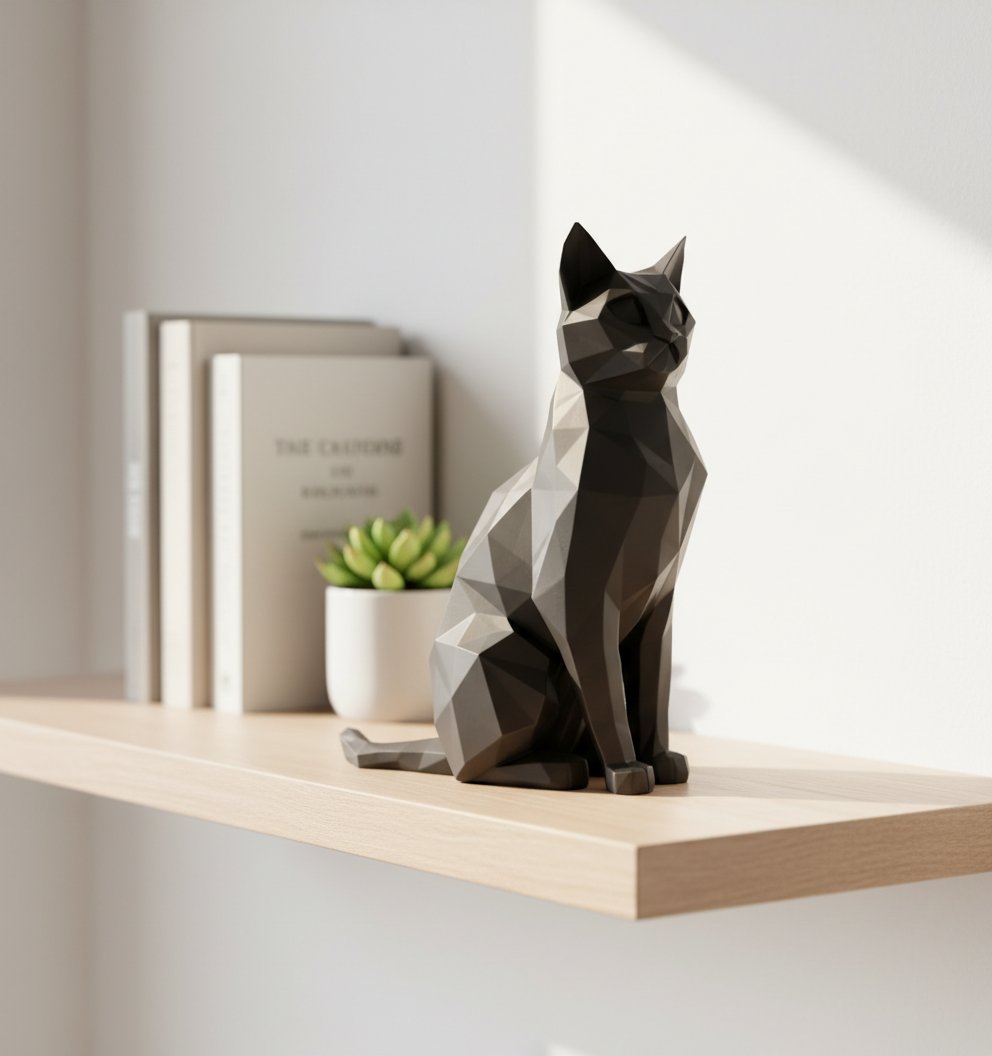 Estatua Arte de gato elegante sentado