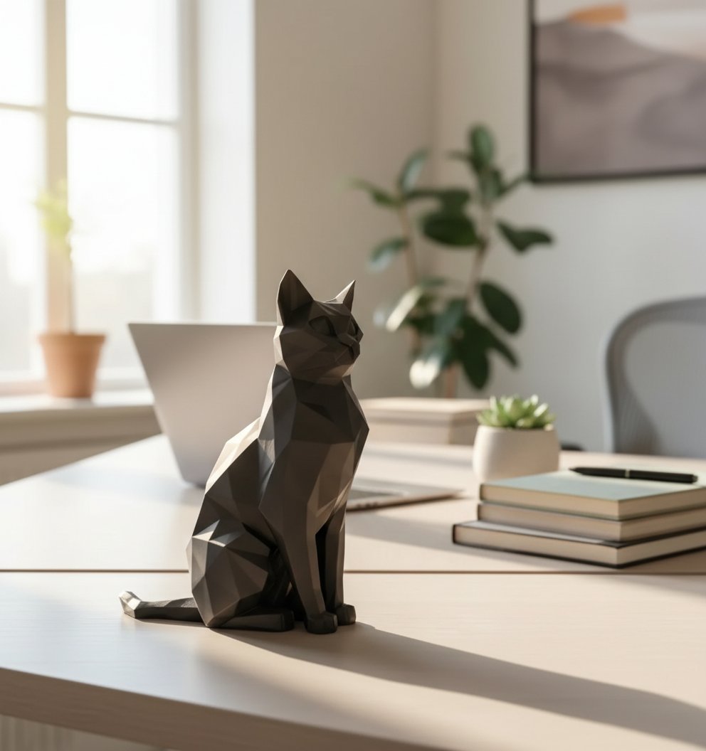 Estatua Arte de gato elegante sentado