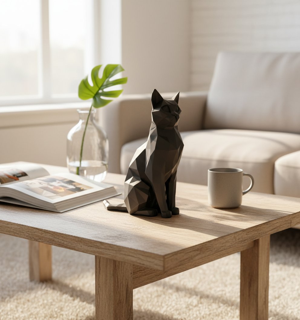 Estatua Arte de gato elegante sentado