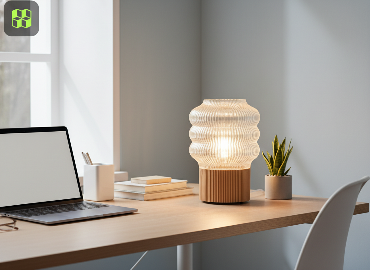 Lámpara de escritorio ondulada