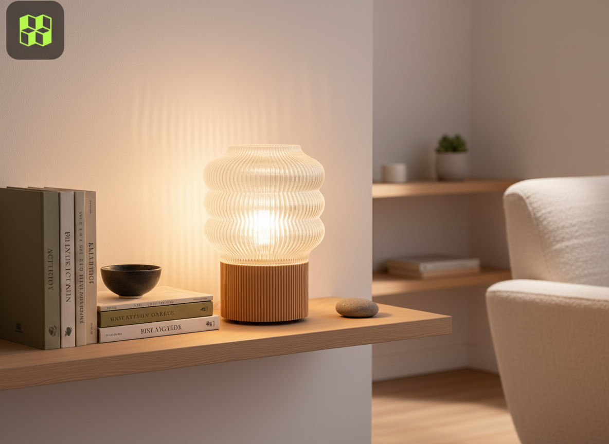 Lámpara de escritorio ondulada