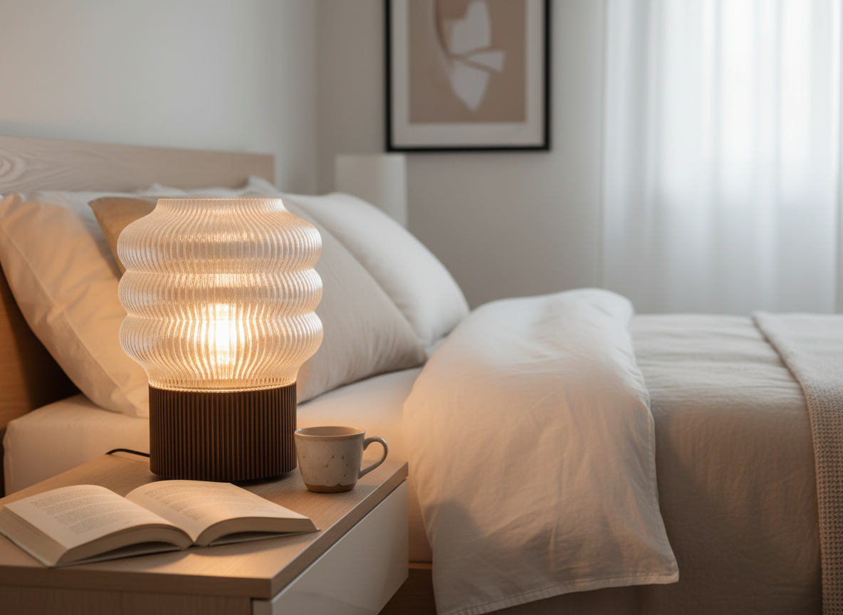 Lámpara de escritorio ondulada